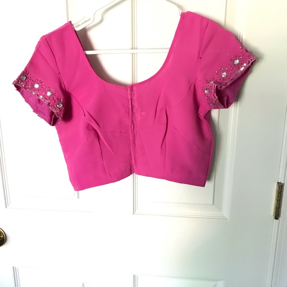 Pink Georgette Sari - Picture 4 of 6